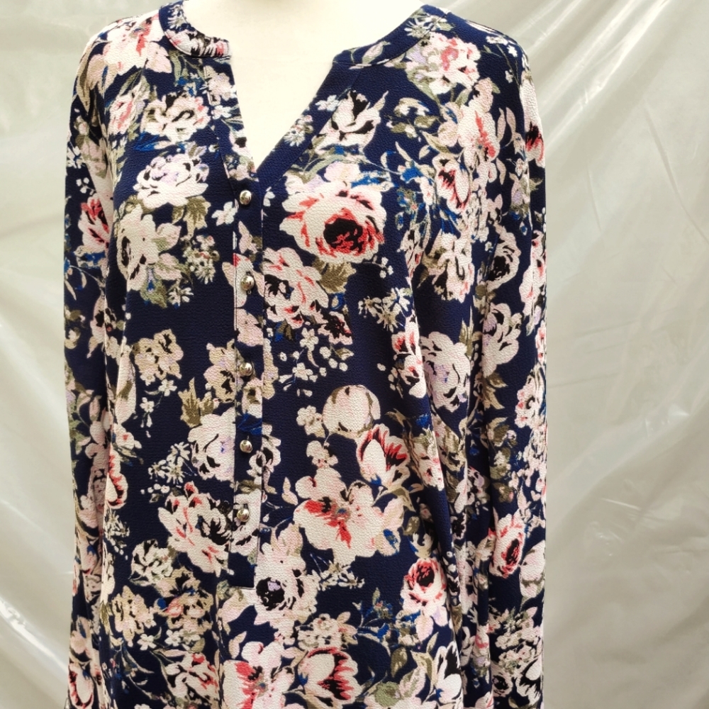 Roz & Ali long sleeve button up blouse, size 2X